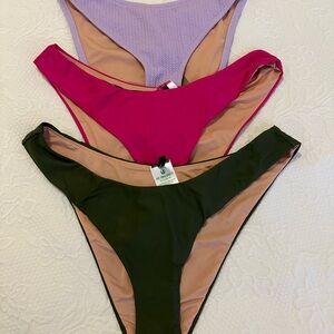 J. Crew , Green, Pink and PurpleBikini Bottoms Classic Swimwear. 3 pairs. Size M
